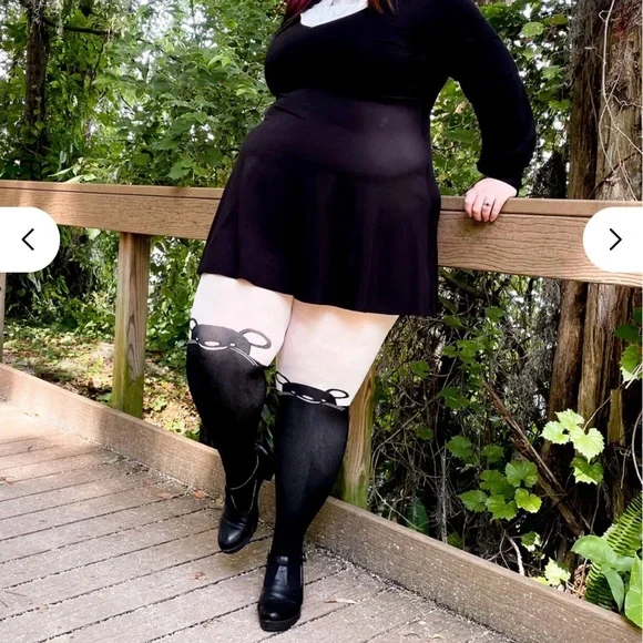 Snag tights black & white mouse - Picture 1 of 7